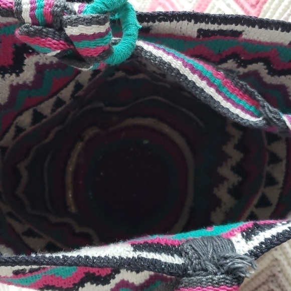Mexican colombiam bohemian bucket bag purse handmade hobo - Picture 8 of 8